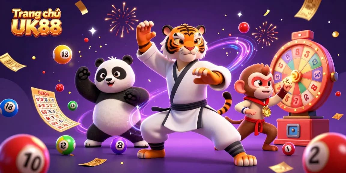 Engage in thrilling gameplay at Trang chủ UK88 featuring vibrant characters and gambling elements.