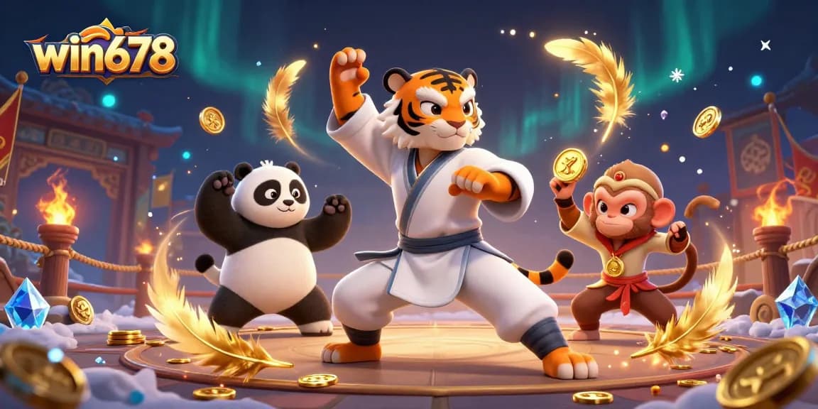 win678 players experience a thrilling casino with cartoon characters in action and vibrant elements.