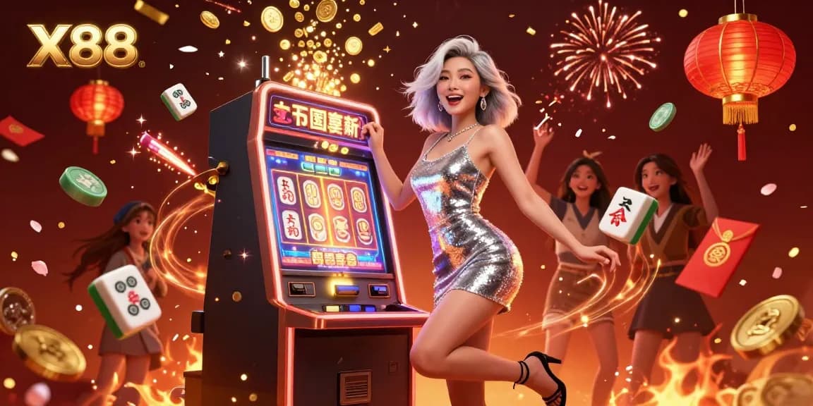X88 brings excitement to the casino with a stunning jackpot celebration and vibrant elements.