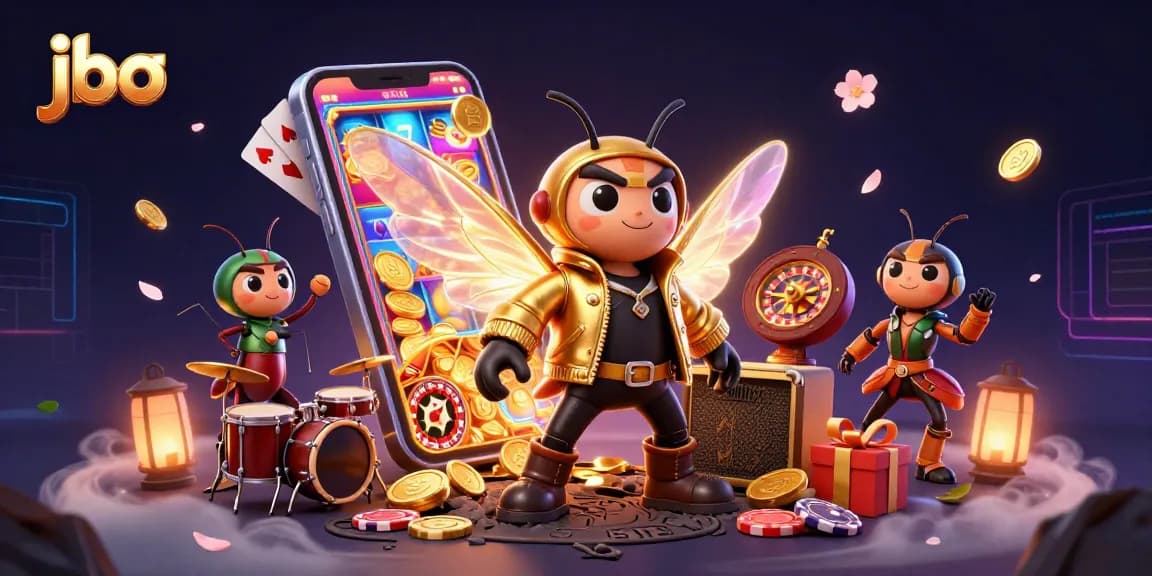 Engage with jbo's thrilling gameplay in a vibrant casino scene filled with excitement.