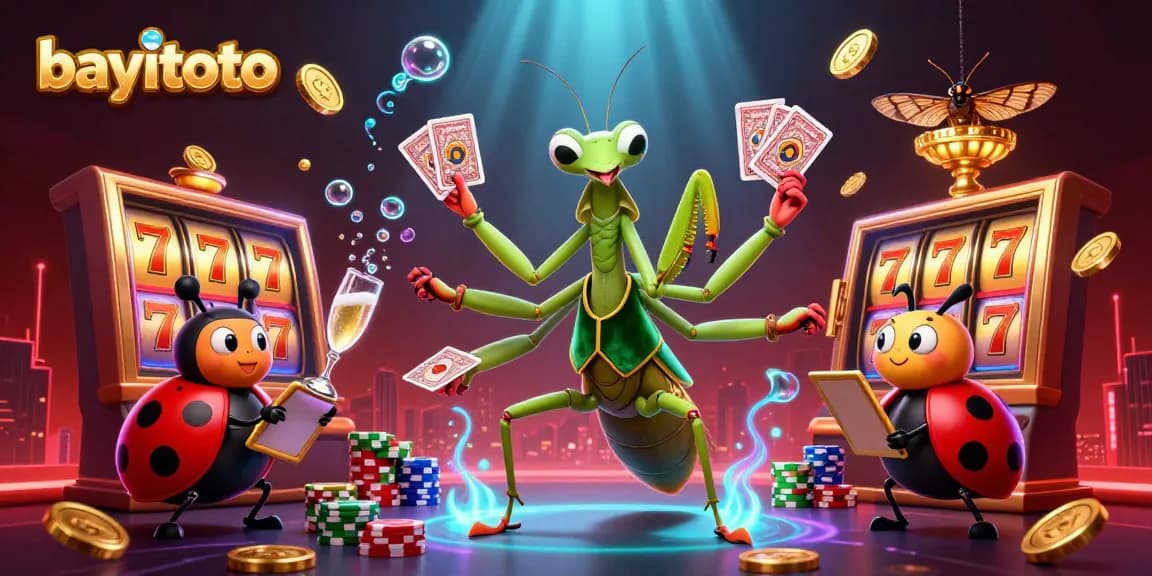Experience thrilling wins at bayitoto with our vibrant casino illustration showcasing dynamic gaming elements and action.