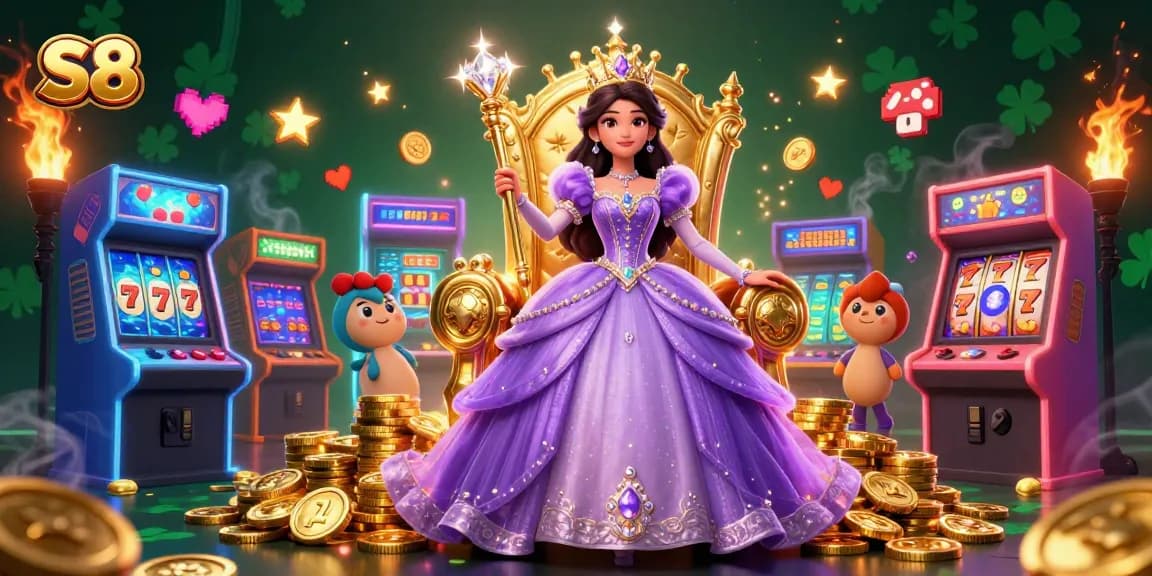 S8 offers thrilling slot action with vibrant colors and jackpot excitement in a captivating casino scene.