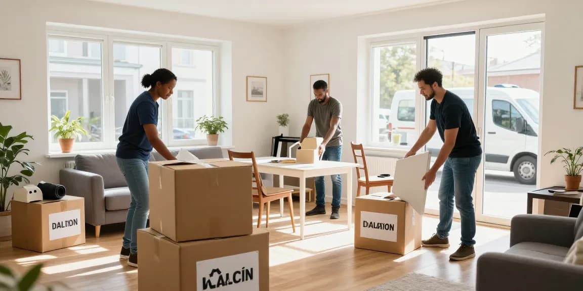 Professionelles Entrümpelung München Team bei Wohnungsräumung mit Möbeln und Spendenkisten