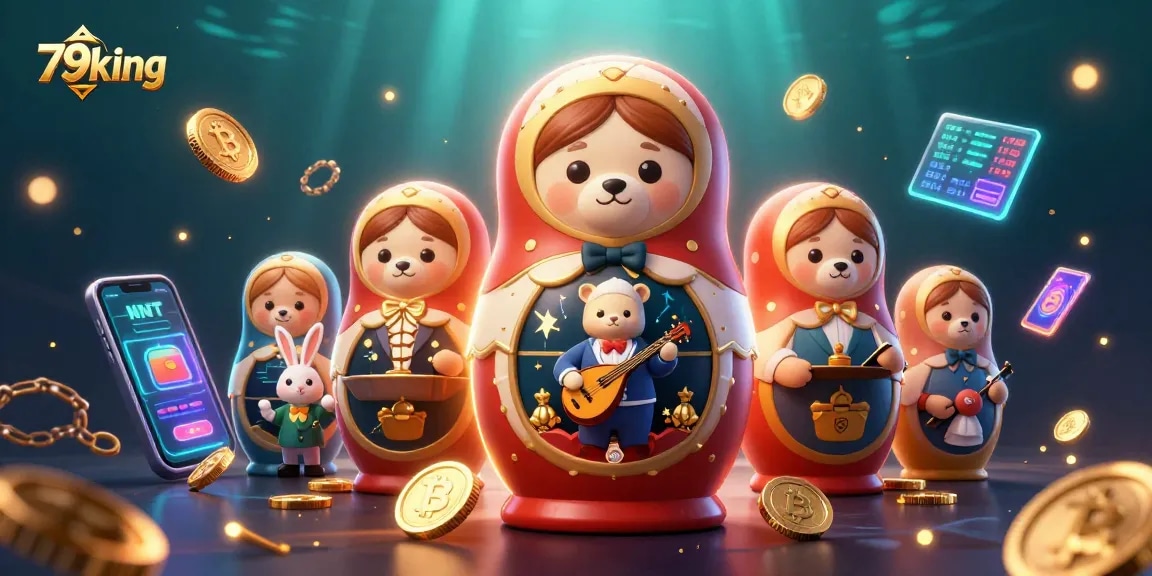 Experience the thrill of 79king with animated casino characters and vibrant crypto elements.