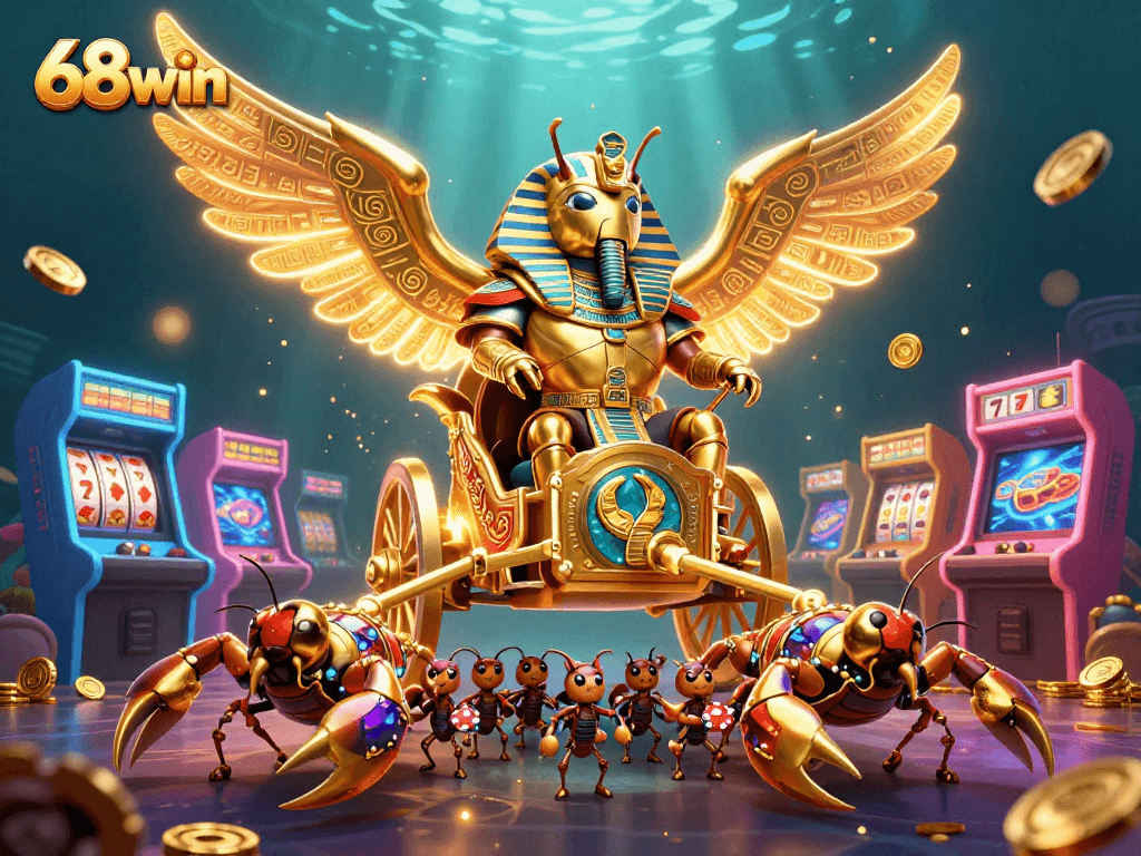 Engage with the vibrant 68win gaming world where colossal characters and casino action come alive.