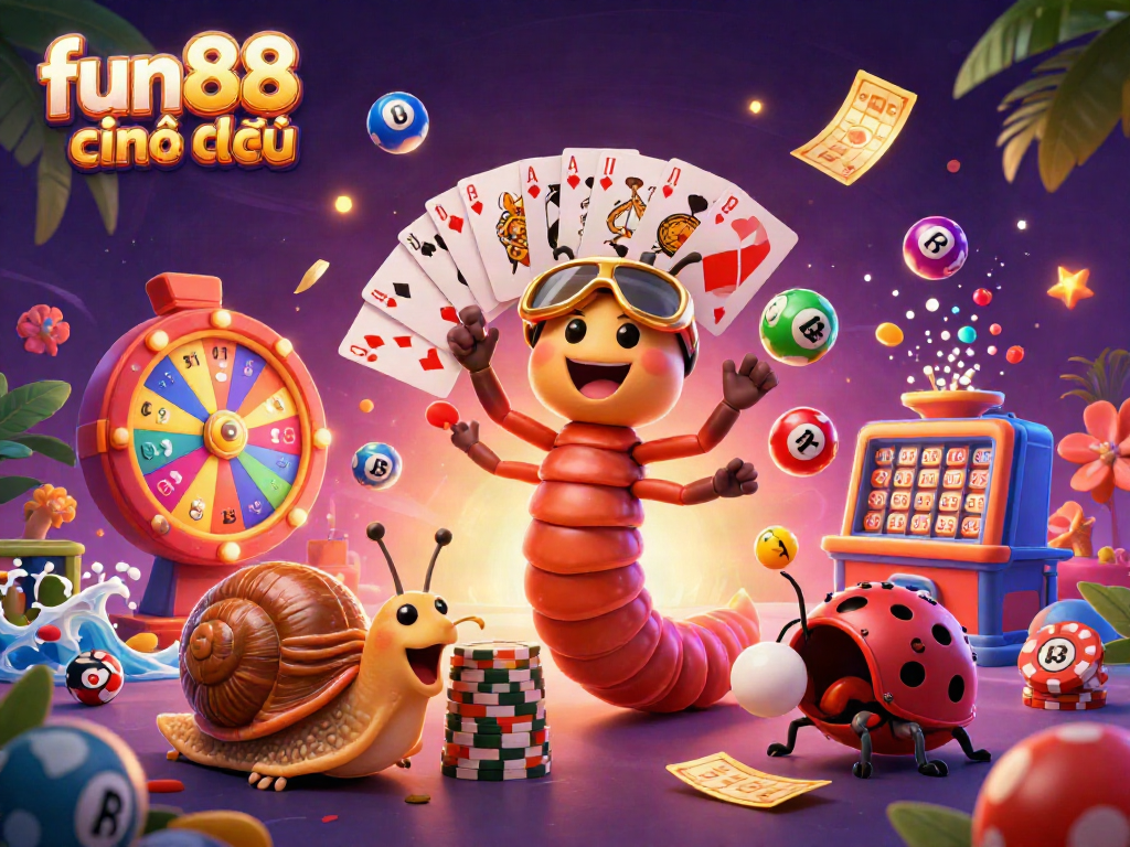 Experience fun88 chính thức with a vibrant casino scene featuring a millipede dealer and exciting lottery elements.