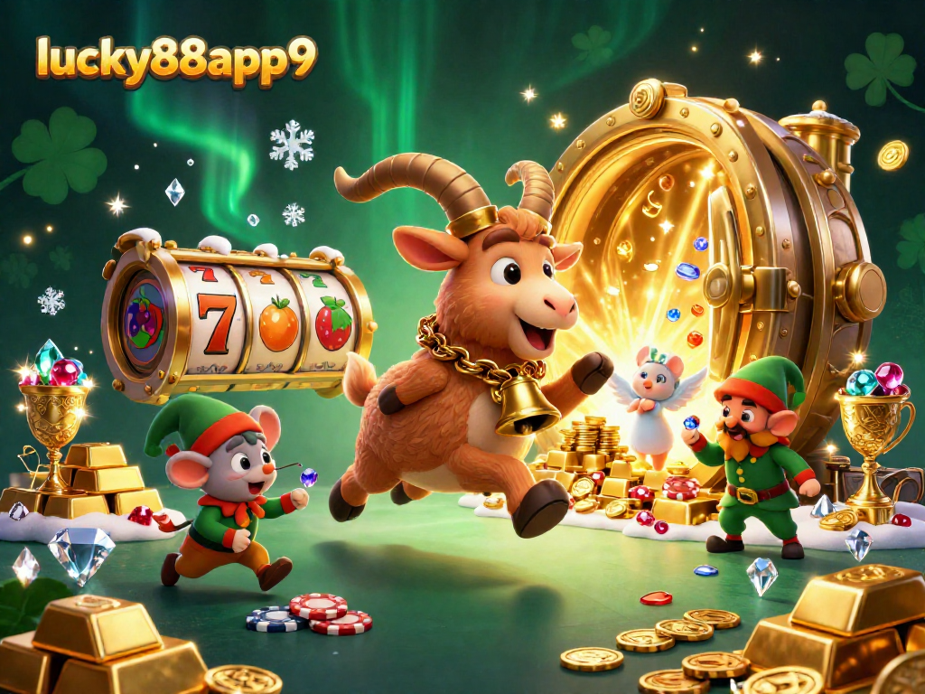 Experience excitement at the lucky88app9 casino with characters stealing chips and sparkling treasures.