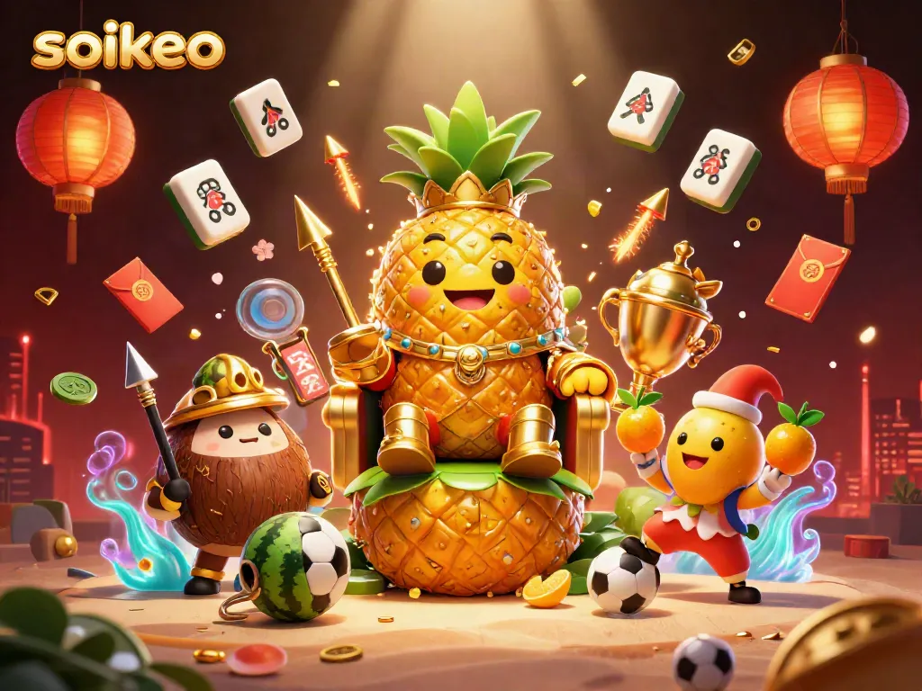 Engage in top-tier sports betting strategies with Soikeo, featuring dynamic characters and vibrant casino elements.