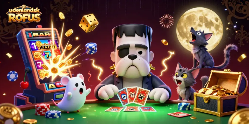 Experience exciting gambling at udenlandsk casino uden ROFUS with vibrant characters and game elements in action.