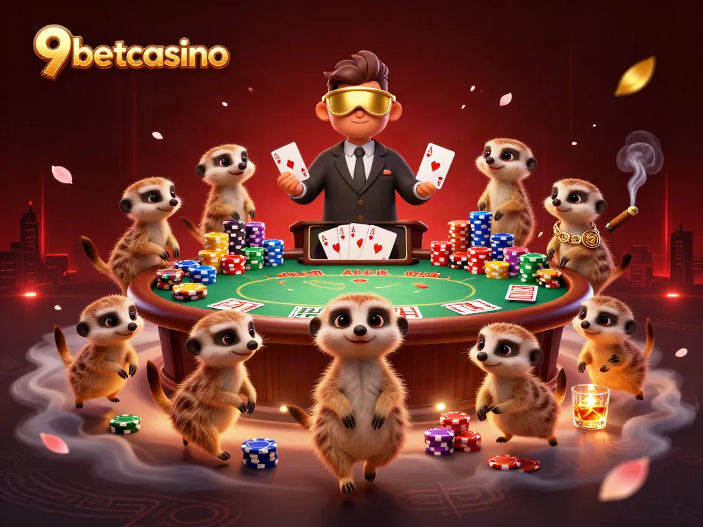 Enjoy thrilling action at 9betcasino, where meerkats embody the fun of a bustling casino experience.