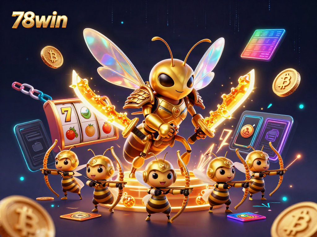 Engage with thrilling 78win casino action featuring a dynamic samurai hornet in a vibrant gaming scene.