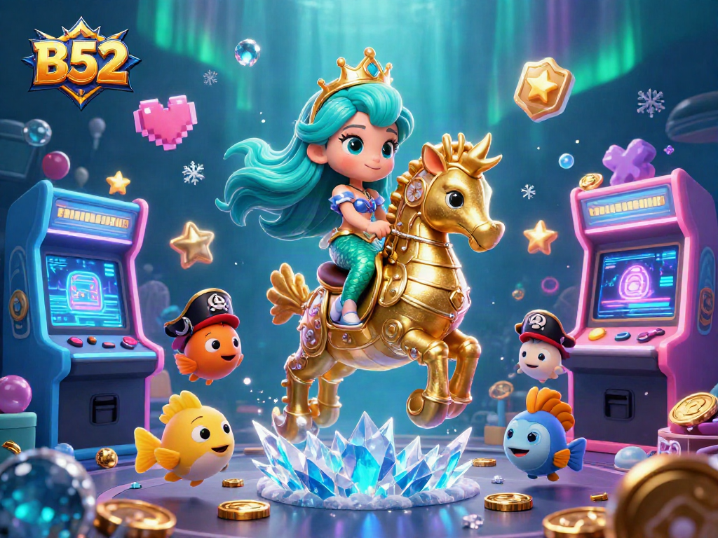 Experience the excitement of B52 with vibrant underwater casino scenes and dynamic characters.