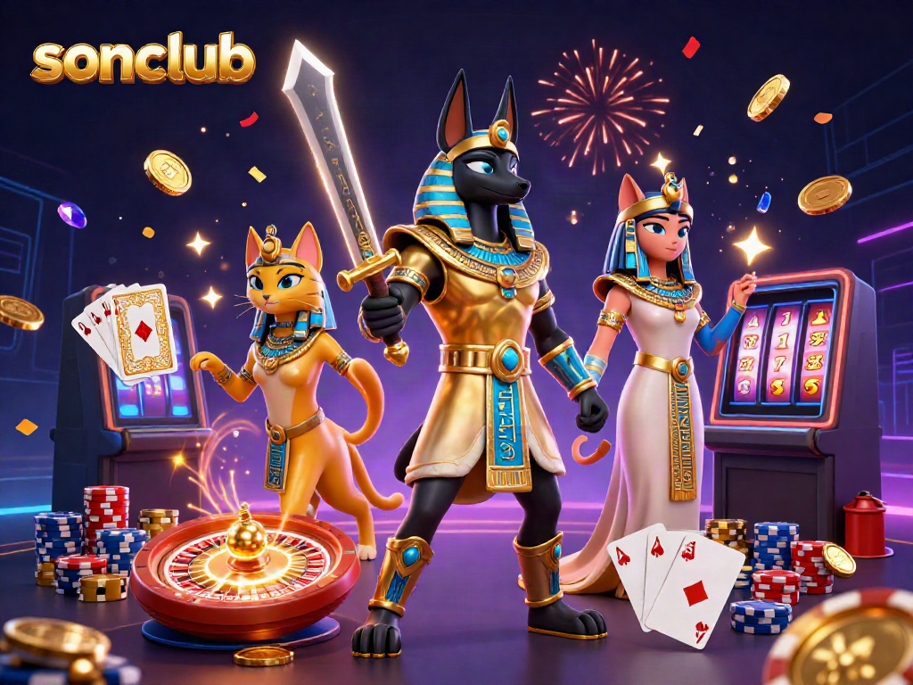 Sonclub enhances players' excitement with ancient Egyptian themes and dynamic casino elements.