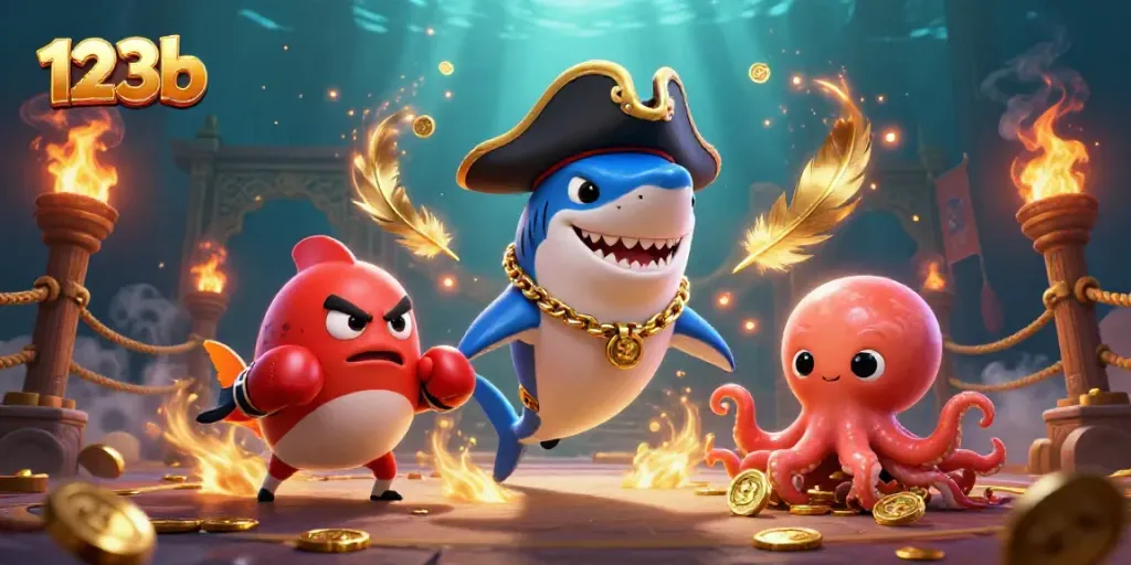Experience thrilling moments with 123b's vibrant cartoon casino showdown, showcasing animated characters and gold.