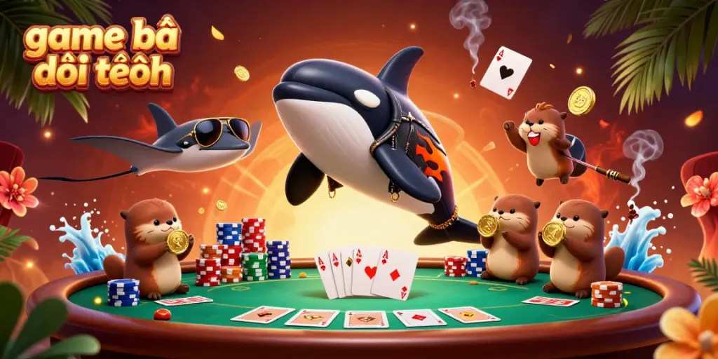 Experience game bài đổi thưởng excitement with vibrant characters and rich gaming elements in this dynamic scene.