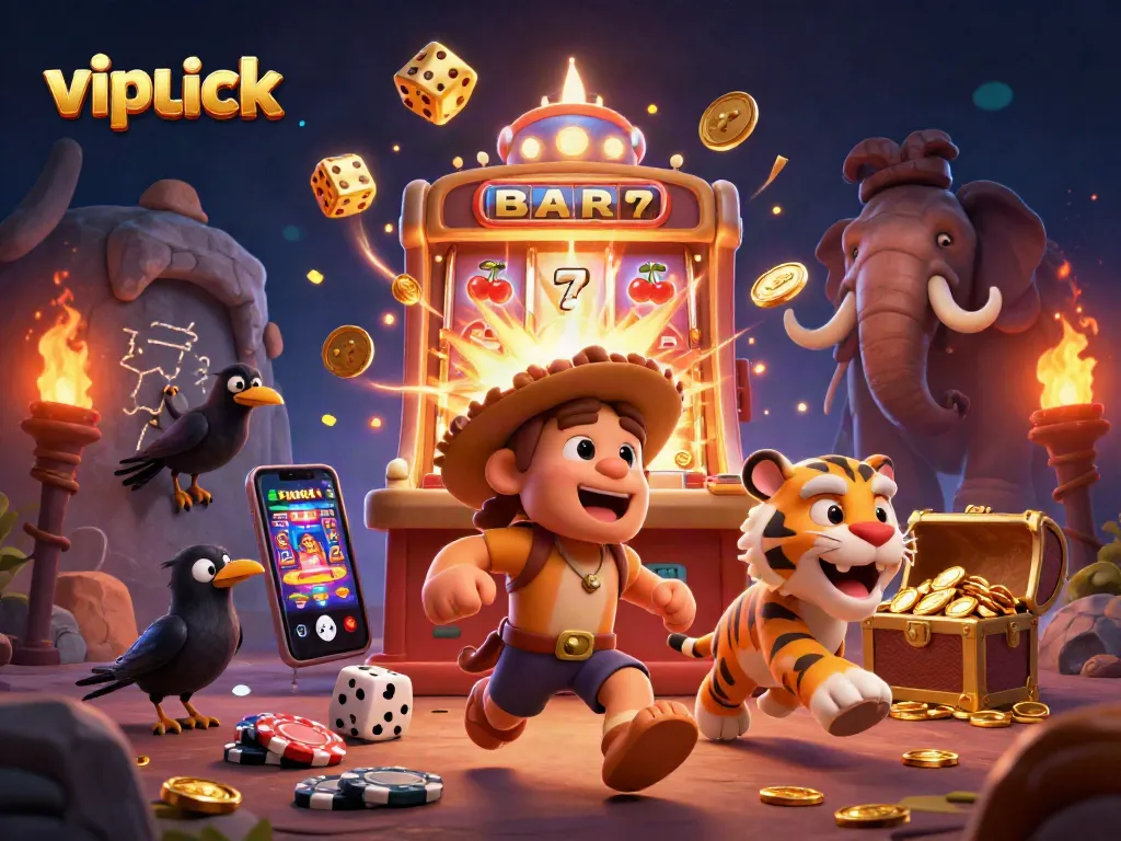 Spin to win at VipLuck with colorful slot machines and engaging casino elements.