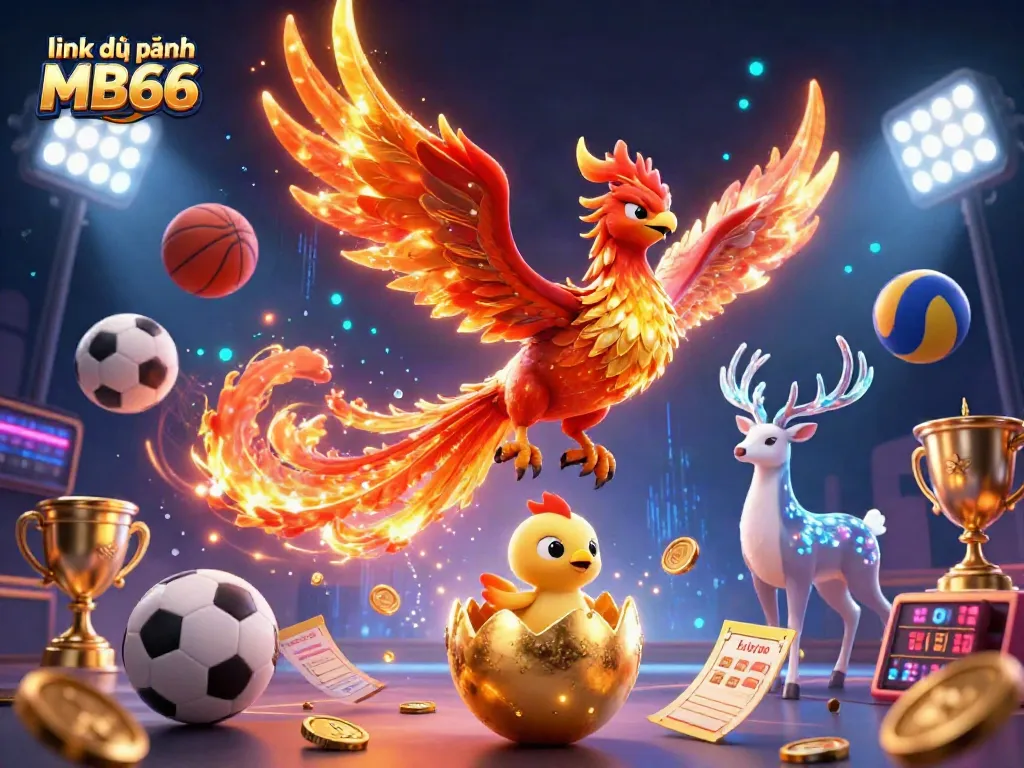 Experience link dự phòng MB66 with vibrant gaming elements and mythical characters in lively action.