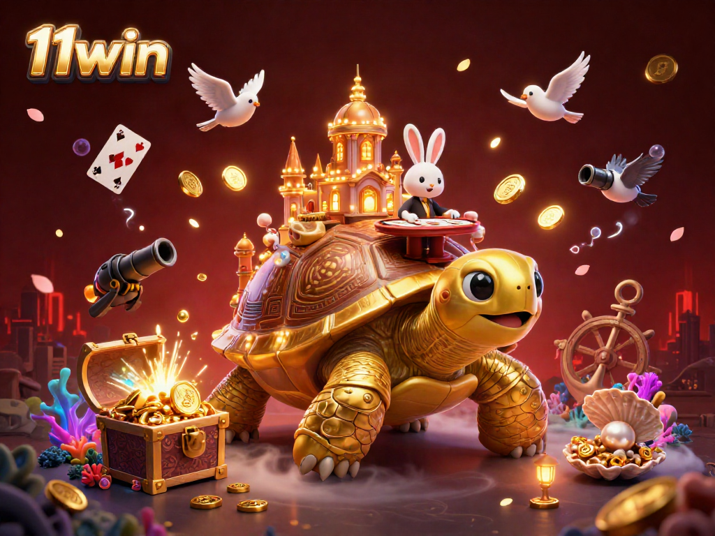 Experience the thrill of 11win's golden casino adventure with vibrant 3D characters and dynamic gaming elements.