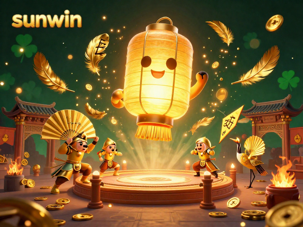 Experience thrilling gameplay at sunwin casino, featuring vibrant elements like golden tokens and immersive characters.