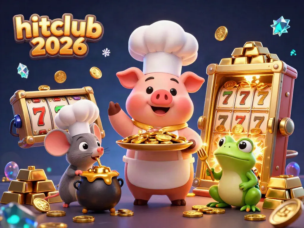 Experience thrilling gaming with hitclub 2026, featuring a golden chef serving coins and showcasing dynamic jackpot elements.