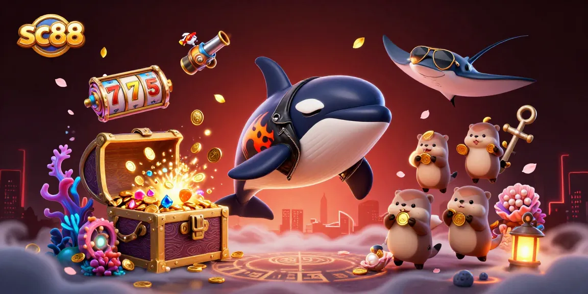 Join the fun at sc88 with animated characters celebrating winnings in a vibrant casino scene.