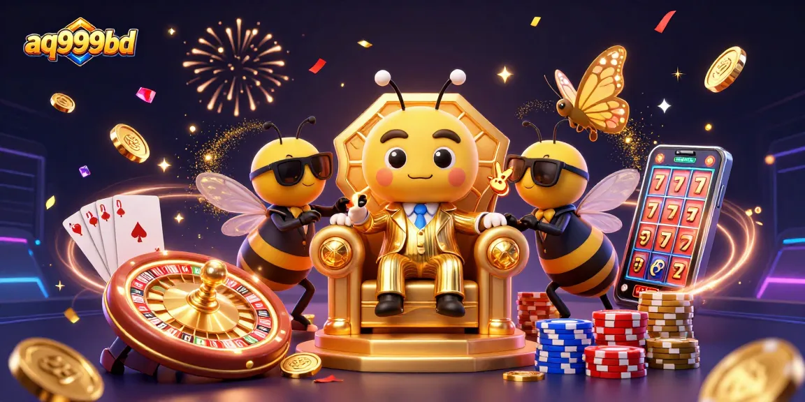 Experience thrilling gameplay at aq999bd with a bumblebee mob boss and dazzling casino elements.