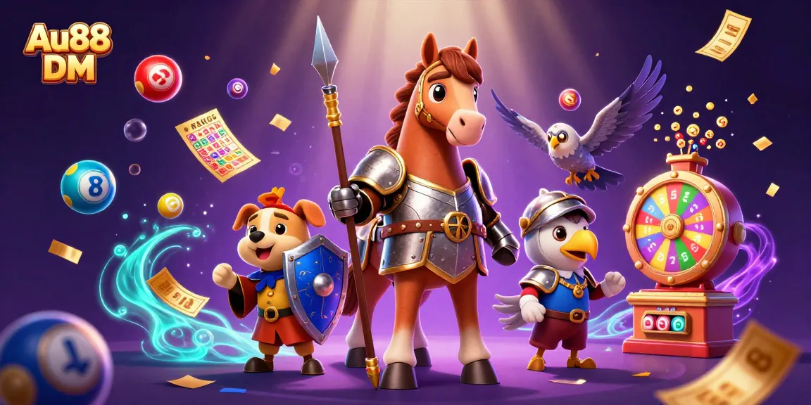 Engage with thrilling games at Au88 DM, featuring vibrant lottery elements and dynamic characters.