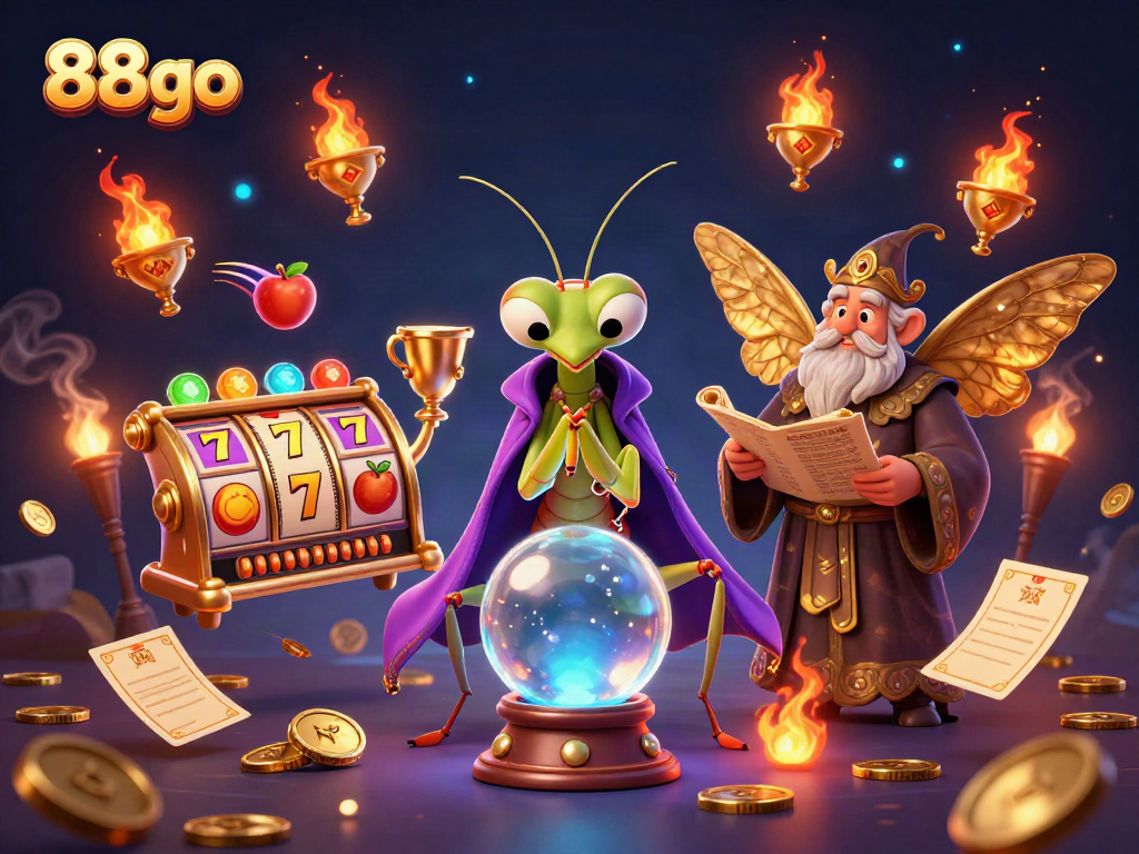Engage with 88go and experience thrilling slot gameplay in an enchanting casino illustration.