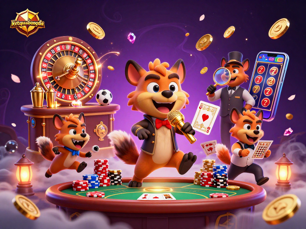 Catch dynamic sports betting action with ketquabongda, featuring hyenas in a lively casino scene.