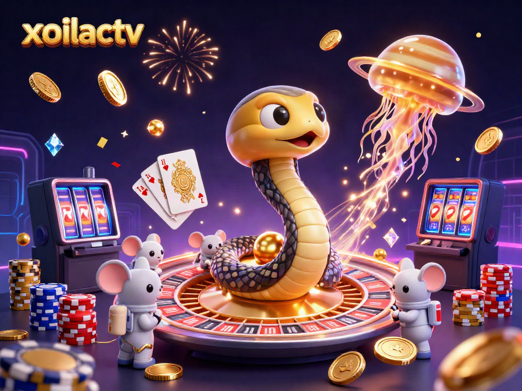 Experience exciting bets at Xoilactv featuring cosmic characters and vibrant gambling elements.