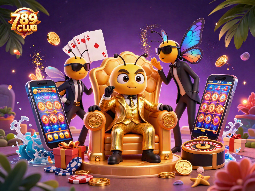 Experience vibrant slot gaming at 789CLUB with a dynamic 3D casino scene.
