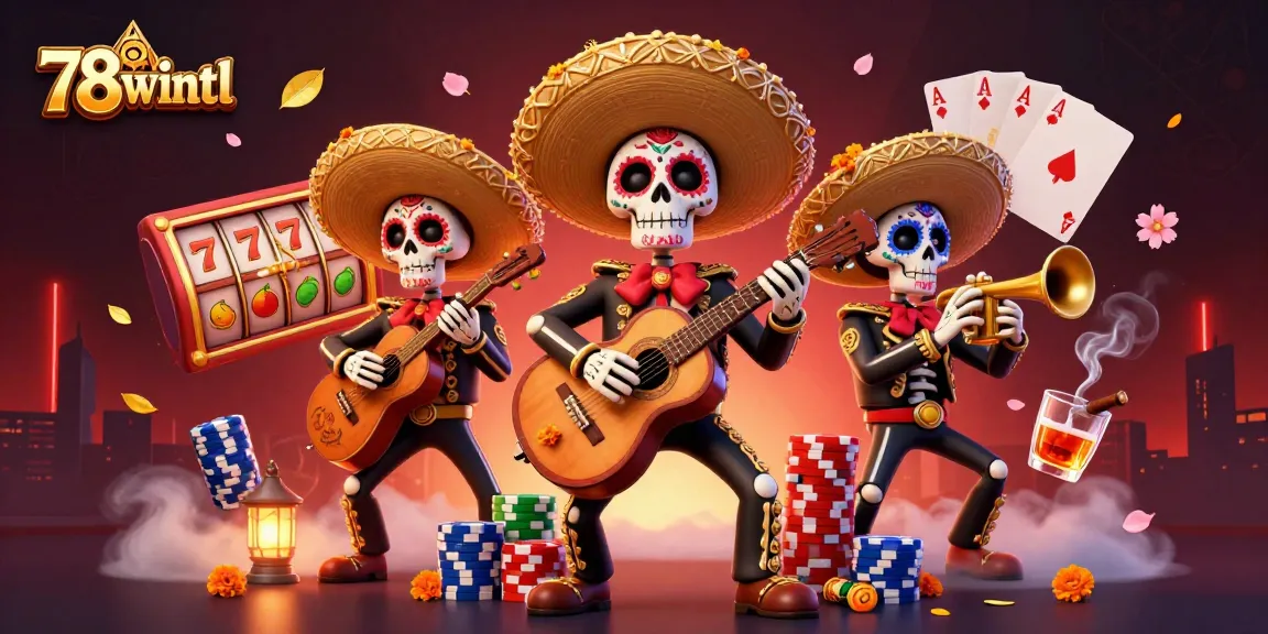 Experience thrilling slots at 78wintl with colorful mariachis and vibrant elements.