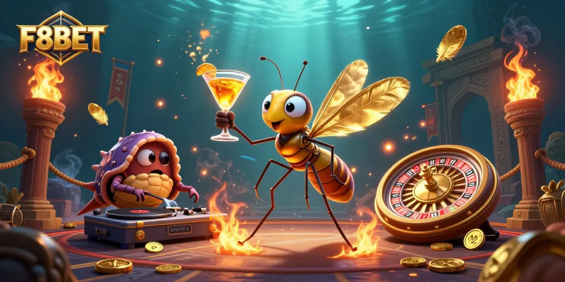 Experience the dynamic world of F8BET with a lively casino scene featuring unique characters and elements.