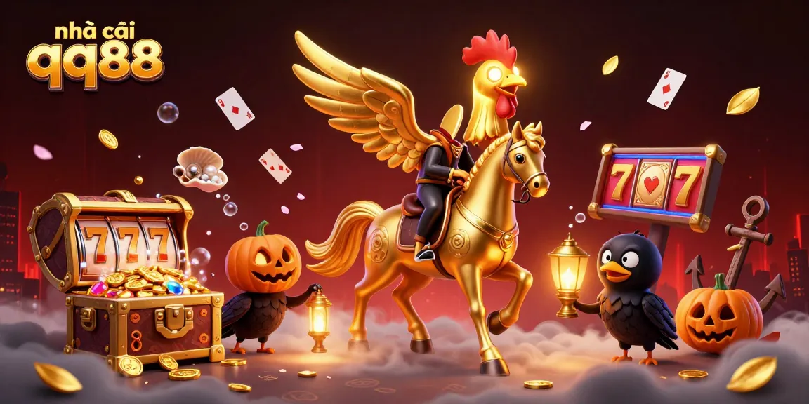 Experience thrilling gameplay in a vibrant scene featuring nhà cái qq88 amidst a casino background rich in detail.