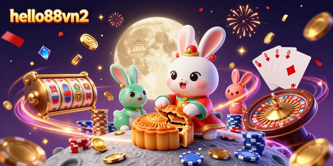 Experience the thrill of hello88vn2 with the moon rabbit surrounded by dazzling casino elements.