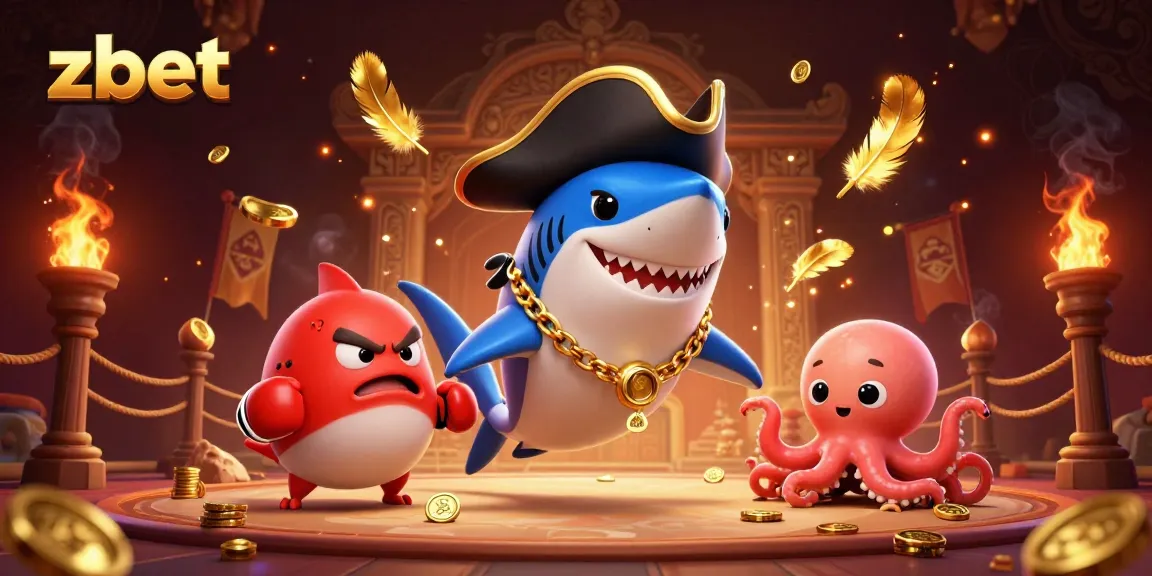 ZBET offers exciting wins in a vibrant 3D casino scene with characters and gold coins