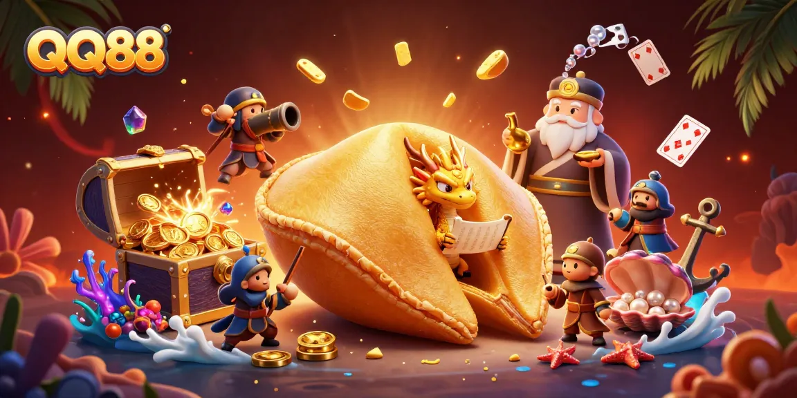 Win big at QQ88 with a vibrant scene of fortune, gold, and gambling adventures!